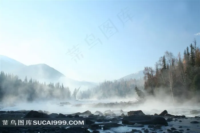 河流流水唯美风景素材