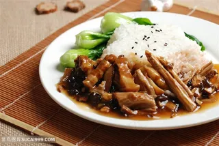 腐竹笋干木耳肉丝盖浇饭