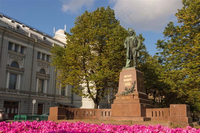 圣彼得堡城市绿化雕塑纪念碑建筑景观