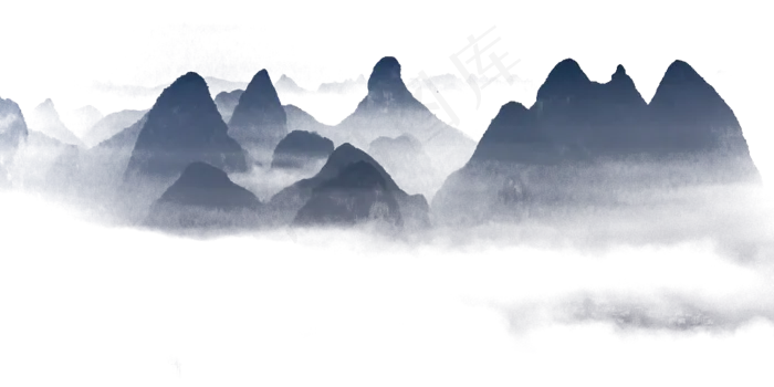 水墨山水背景免扣素材