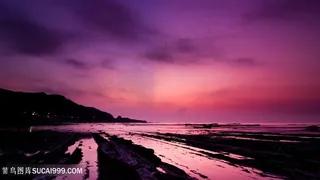 晚霞湖畔美景壁纸