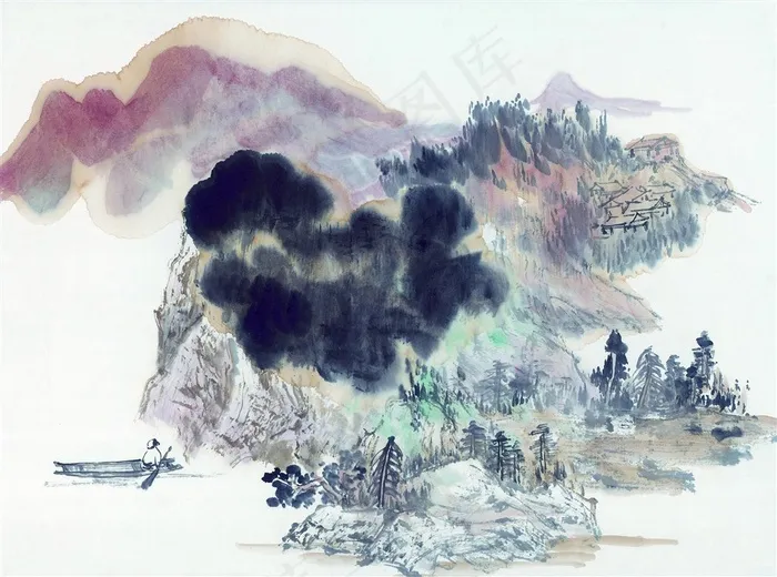 水墨山水画图片素材