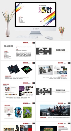 2022高端艺术作品集ppt模板预览图