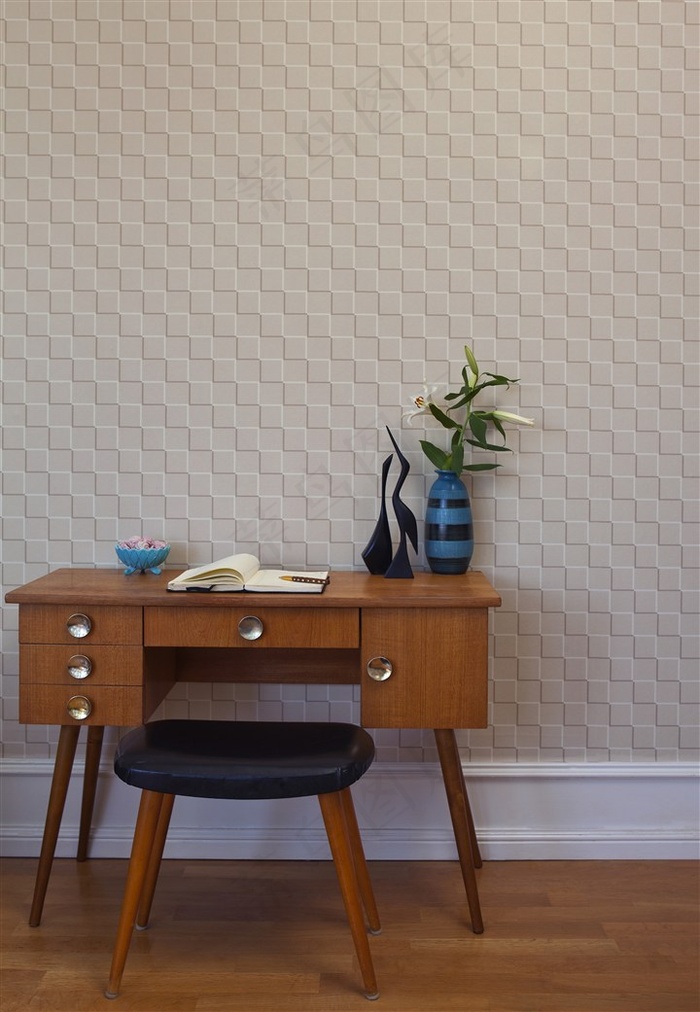 欧式墙纸底纹桌子凳子家居图片