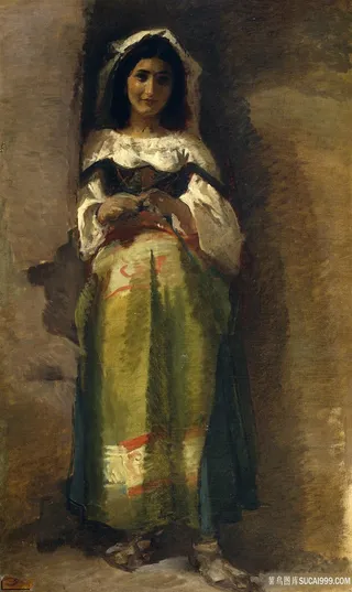 女性人物肖像油画