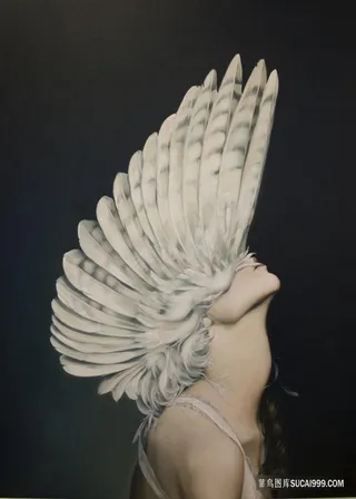 高清翅膀女孩装饰画