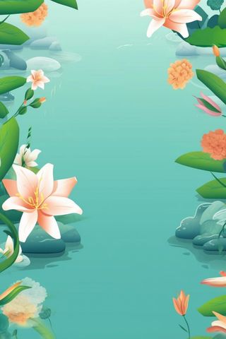 创意清新国风花背景图