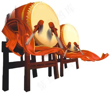 大鼓红色的鼓-喜庆敲鼓周年庆