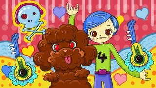 卡通涂鸦街头彩色墙绘壁纸插画儿童创意嘻哈漫画图集PSD素材