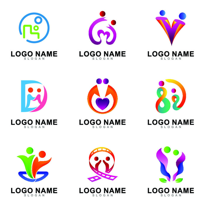 手绘Logo标志素材eps,ai矢量模版下载