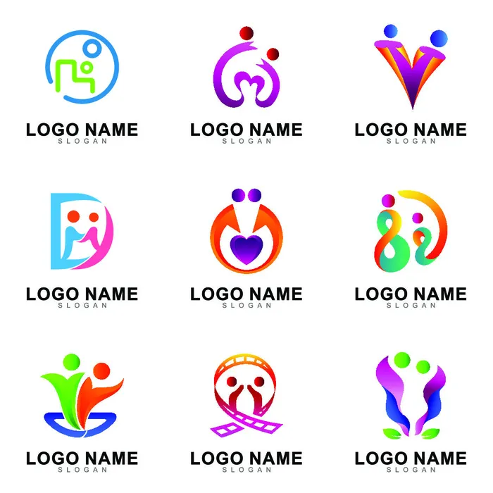 手绘Logo标志素材eps,ai矢量模版下载