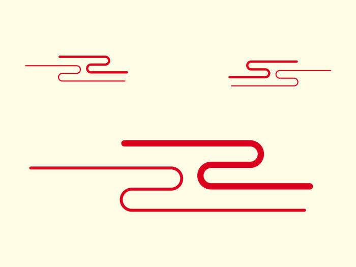 中国风古典传统图案边框纹理祥云灯笼装饰线条PSD背景素材