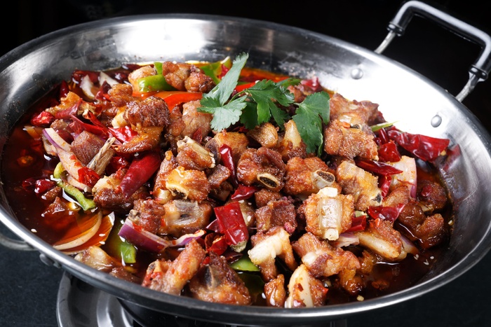 干锅美食焖锅湘菜麻辣香辣纸锅热干锅排骨