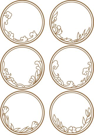 中国风中式古风国潮按钮装饰促销边框标题框对话框PSDAI设计素材