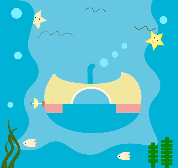 海底蓝色插图