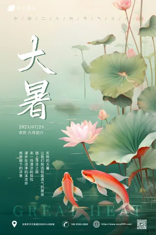 意境国风  大暑节气海报