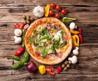 披萨美食烘焙实拍素材图高清摄影图