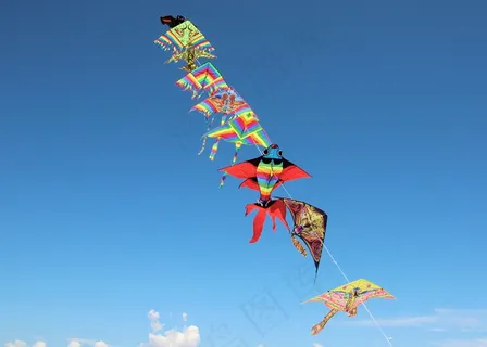 蓝天放飞风筝图片