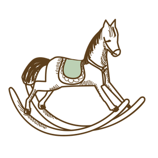 木马玩具剪贴画儿童节幼儿园卡通插画