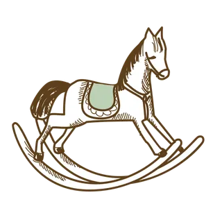 木马玩具剪贴画儿童节幼儿园卡通插画