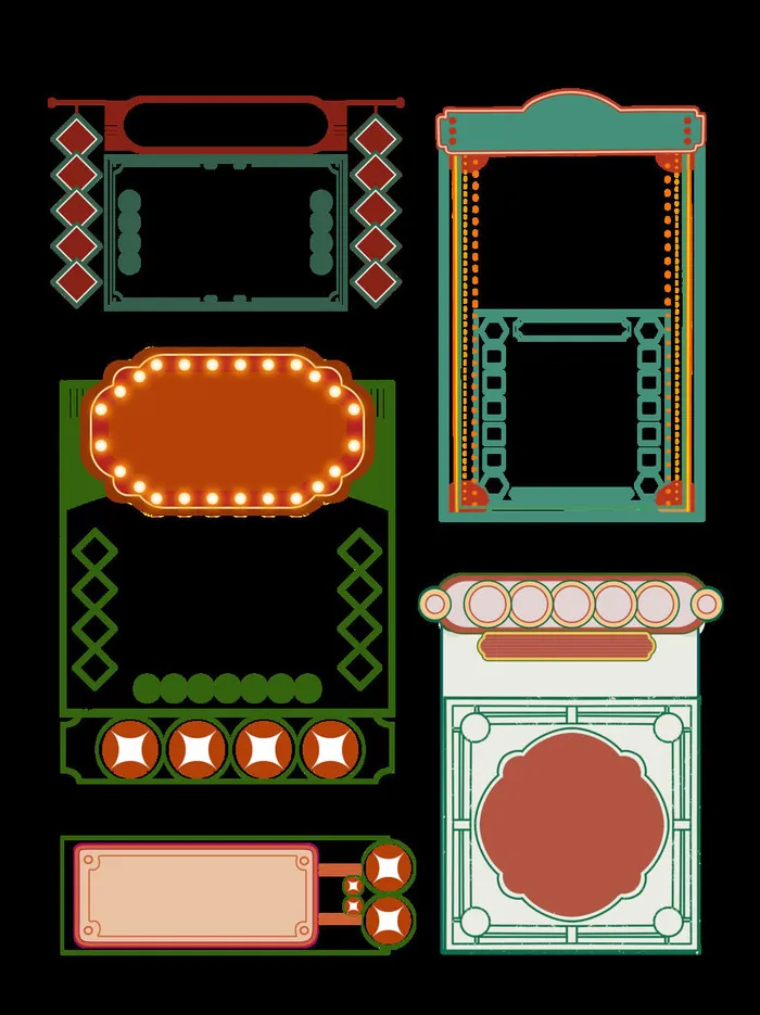 复古国潮港风传统装饰文化矢量源文件psd模版下载