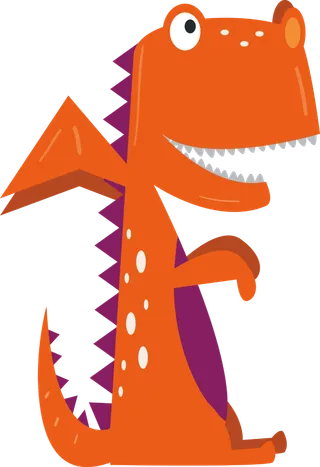 小卡通红恐龙
