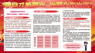 全民国家安全教育日科普社区公益背景展板海报PSD素材模板设计