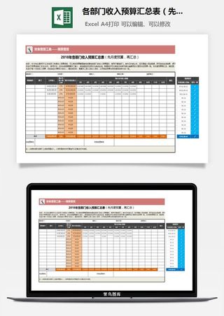 59各部门收入预算汇总表（先月度预算，再汇总）