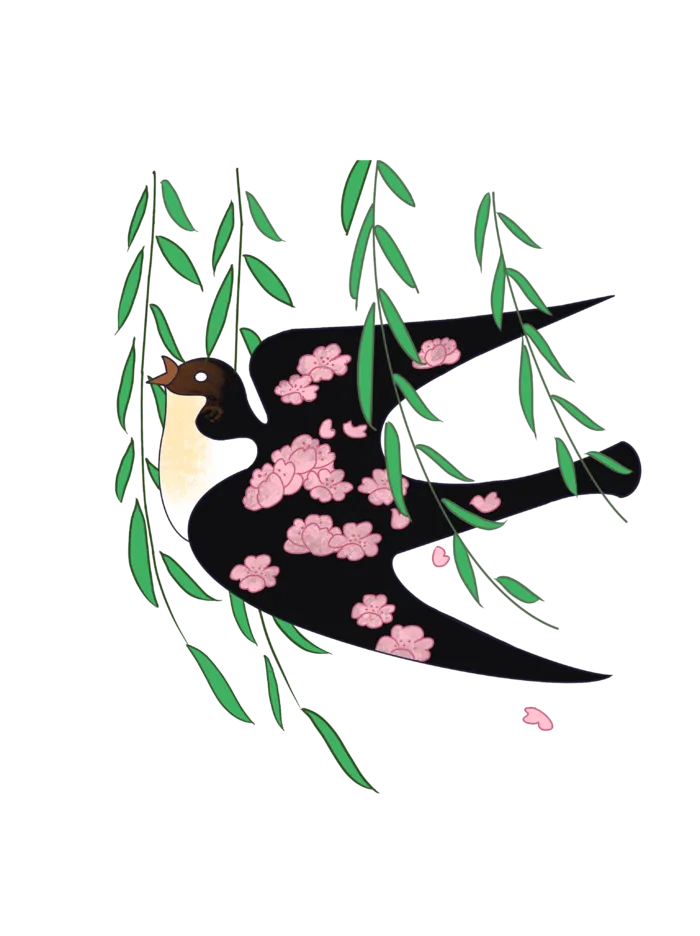 清明元素卡通春天清明节晚春绿色