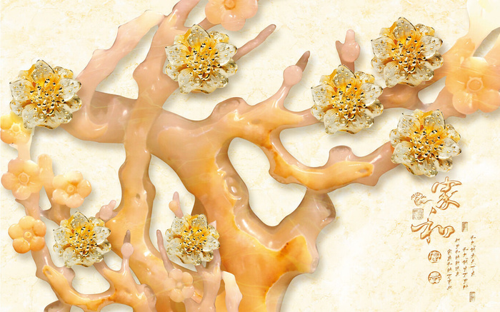 雕塑玉雕背景风景