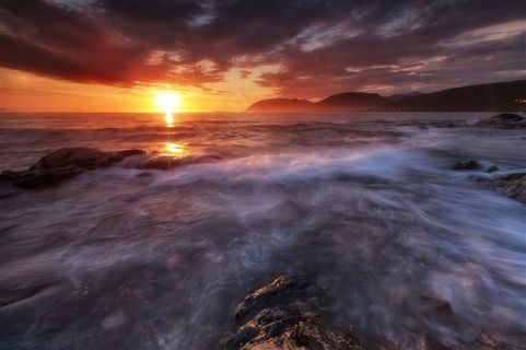 高清唯美海上日出风景图片 高清唯美海上日出风景图片