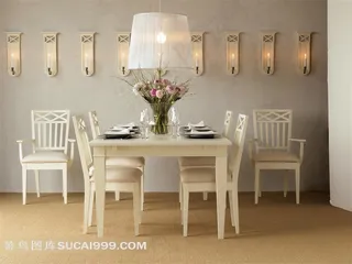 家居餐厅餐具盒吊灯高清摄影图