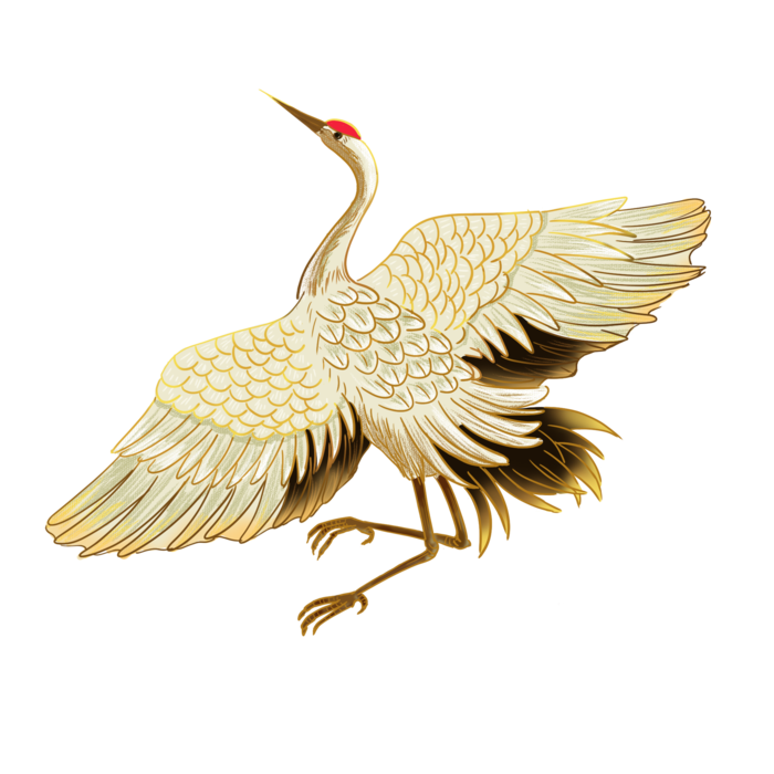 中国风古典中式国潮风手绘飞鹤图案仙鹤装饰素材PNG免抠插画元素
