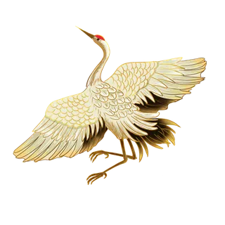 中国风古典中式国潮风手绘飞鹤图案仙鹤装饰素材PNG免抠插画元素