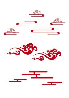 中国风古典式线条祥云纹底纹图案纹理装饰背景素材AI素材