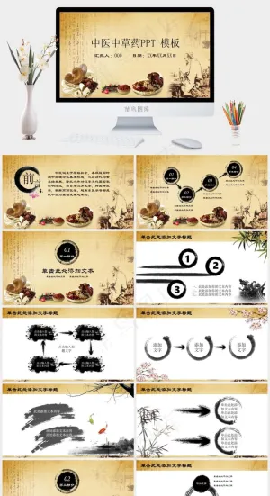 中药中医治病PPT模板ppt模版预览图