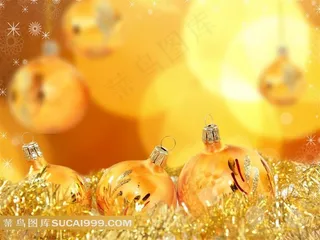 高清金色圣诞彩灯图片下载
