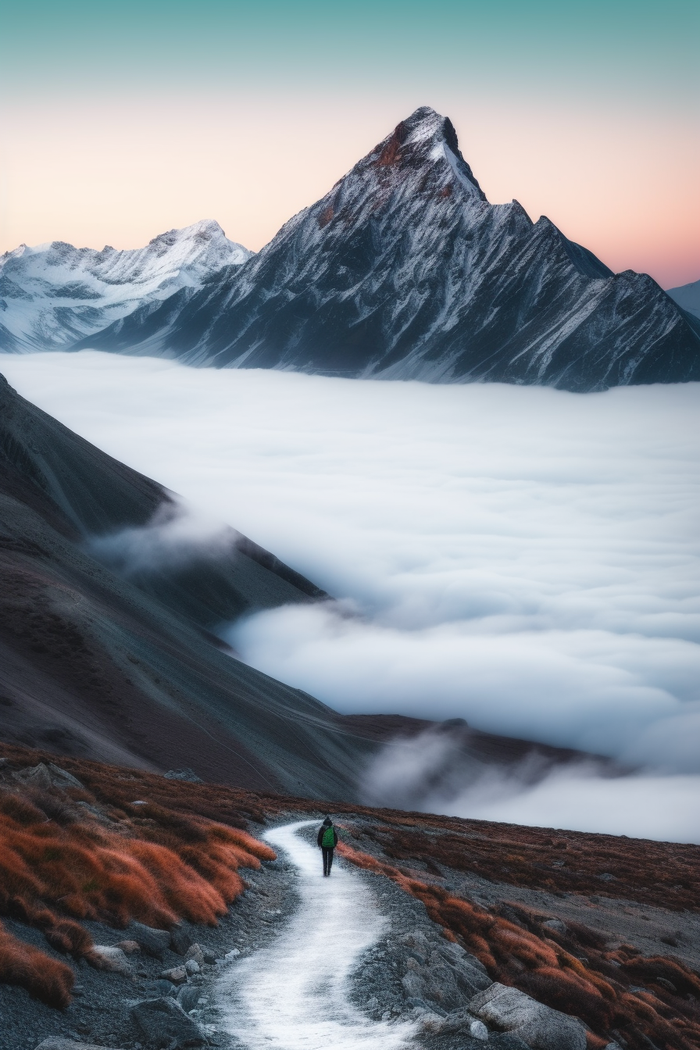 高原雪山云层风景摄影图(2688x4032)