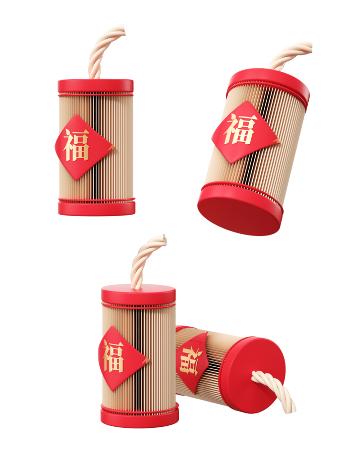 红色烟花爆竹免扣素材