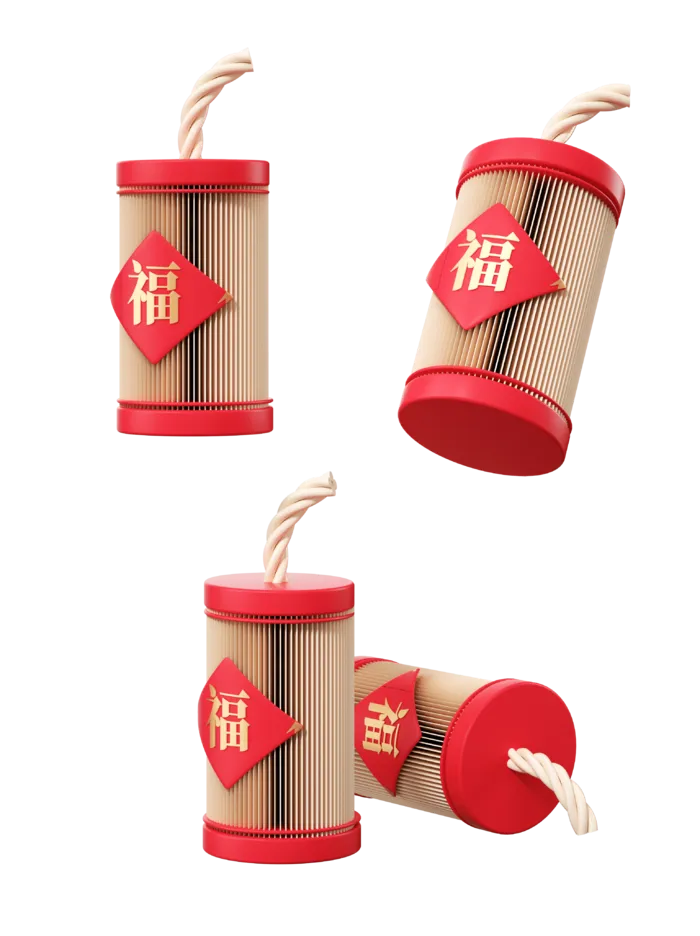 红色烟花爆竹免扣素材