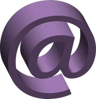 紫色立体@符号装饰免扣元素