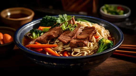 红烧牛肉面食物摄影写实图 (1)