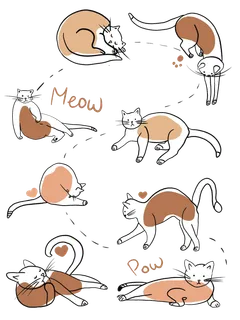 猫-猫涂鸦-猫图画-动物-猫草图