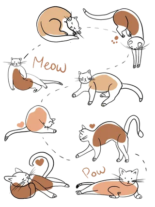 猫-猫涂鸦-猫图画-动物-猫草图