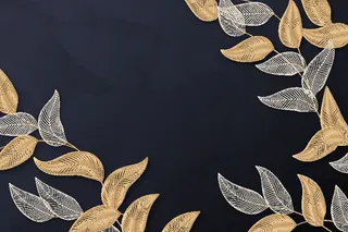 中国风古典背景矢量图片渐变金色线条花纹线性几何传统树叶ai素材