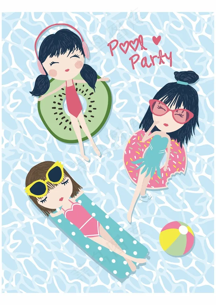 闺蜜约会 夏日海上派对cdr矢量模版下载