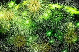 绿色烟花图片
