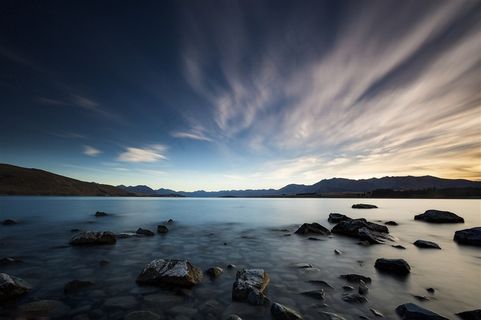 唯美高清海边礁石山水风景图片
