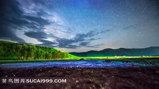 户外唯美天空夜景摄影图