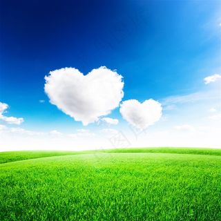 唯美创意心形与草原素材图